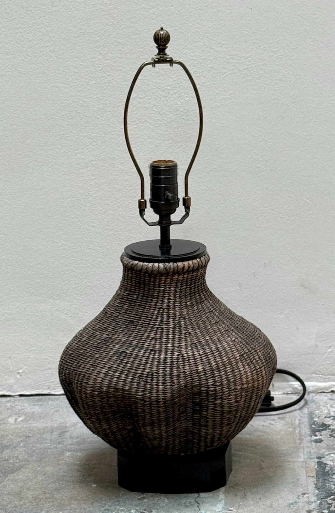 Brown Woven Lamp