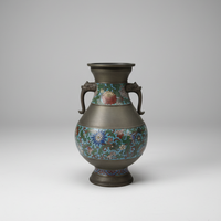 Metal Pot w/ Floral Design