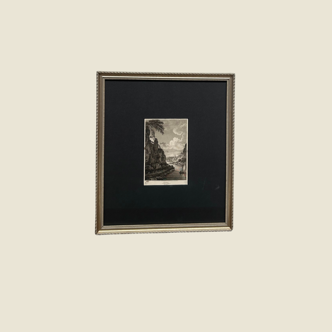 Antique Ink on Paper "On the Banks of the River Tyne" Gatehead Artwork