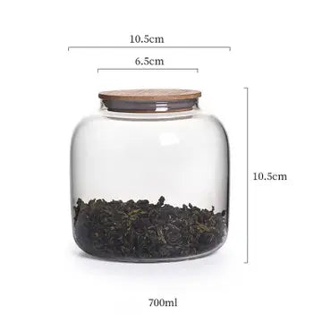 Large Glass Grey Shade Tea Container
