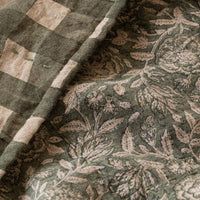 Block Printed Sorrel Linen Quilt