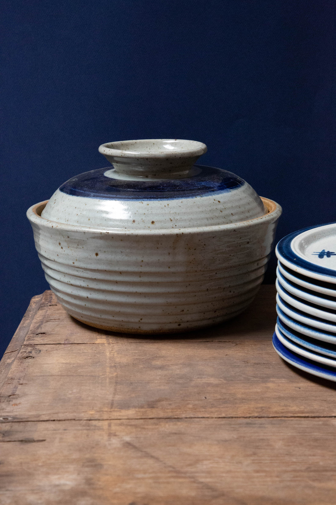 Vintage Blue Striped Otagiri