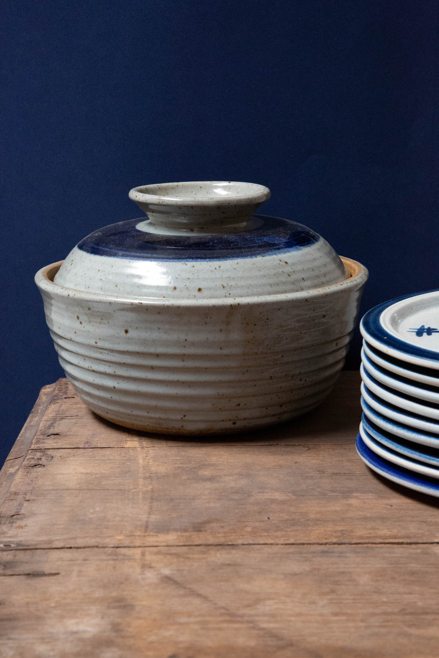 Vintage Blue Striped Otagiri