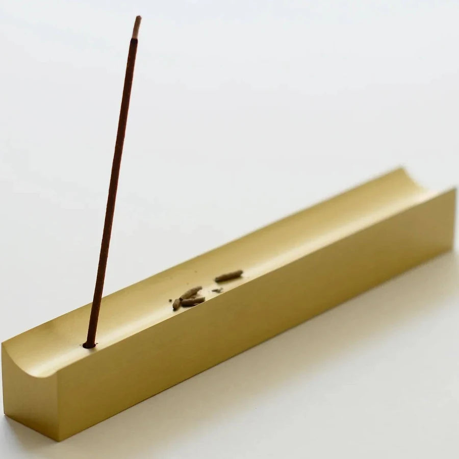 Linear Brass Incense Holder