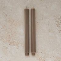 Ribbed Roman Taper Candles (Set of Two)