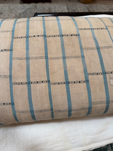 Pillow - Turq. Blue and Black Pin Stripe Plaid