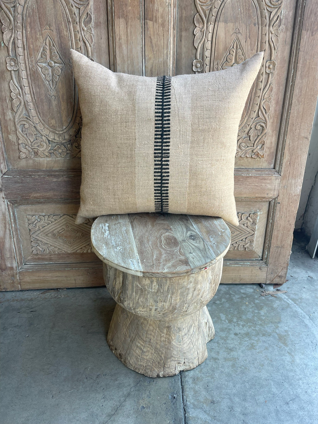 Handmade Textured Railroad Pillow