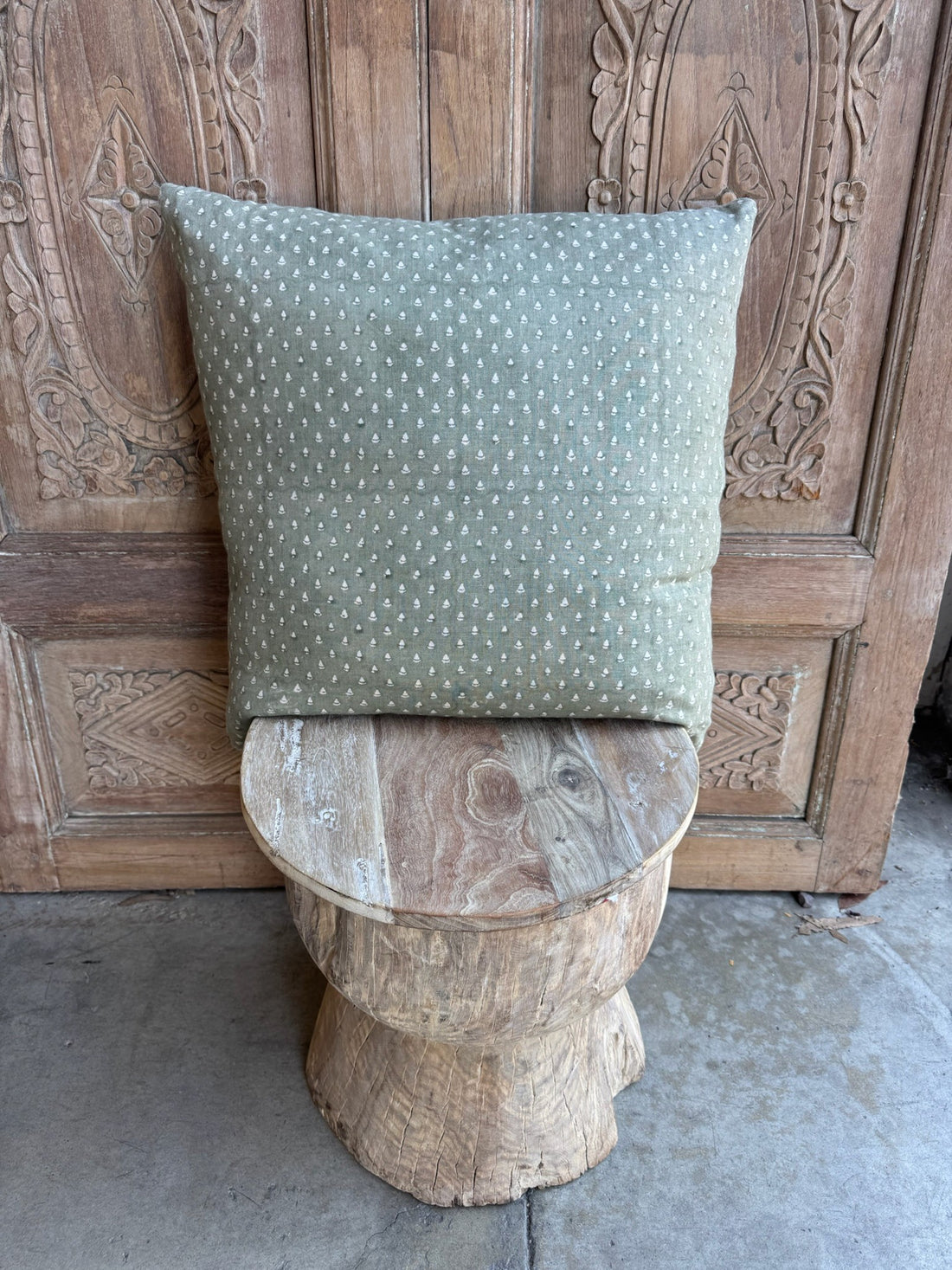 Handmade Green Sailboat Pillow