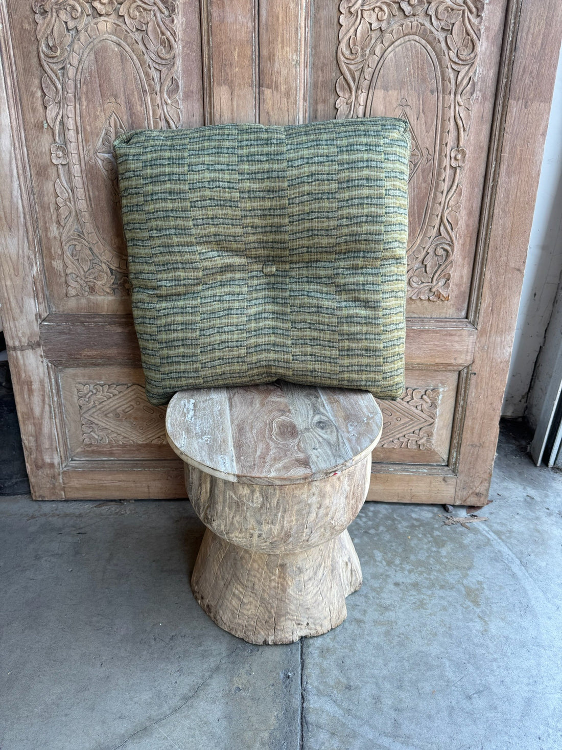 Outdoor Textured Green Seat Cushion