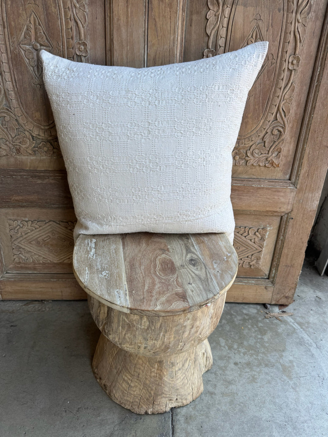Handmade Textured Cream Pillow