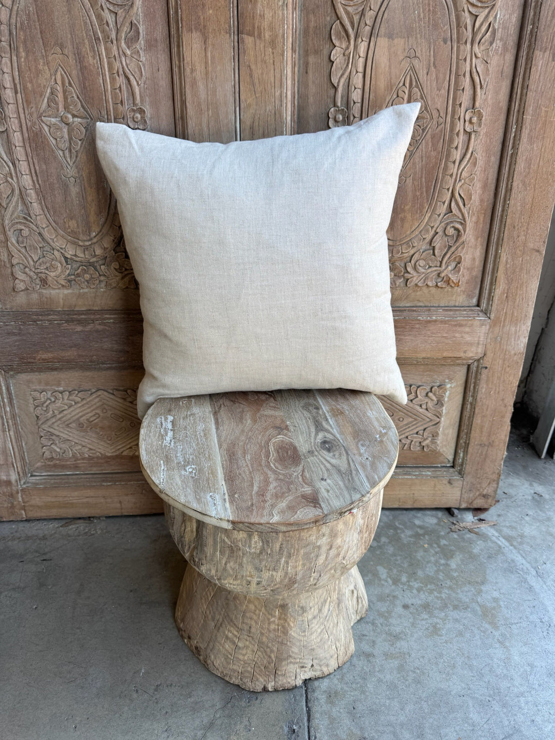 Handmade Linen Cream Pillow