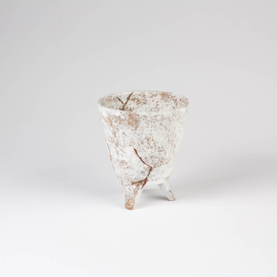 Whitewash Terracotta Tripod Bowl - Small
