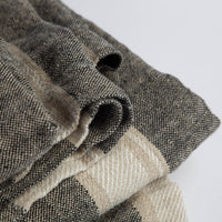 Cozy Linen Throw - Grey Stripe