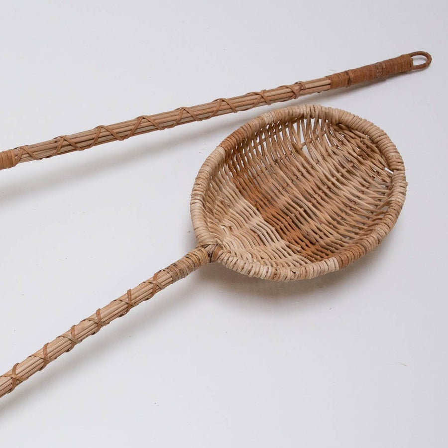Decorative Vintage Woven Cane Spoon