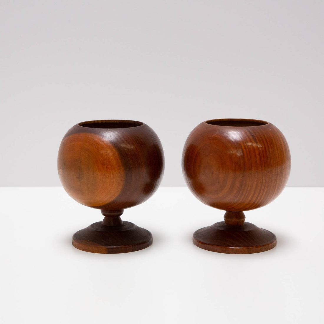 Vintage Wooden Goblet Pair