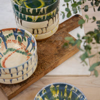 Vintage Hand Painted Romanian Clay Bowls