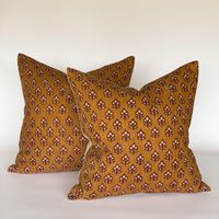 Rust with Pink Floral Pillow